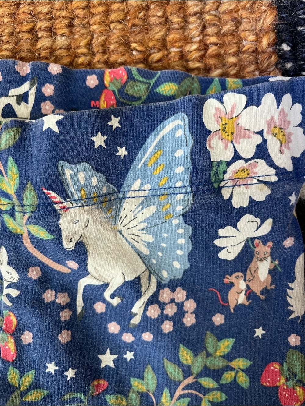 Mini Boden Navy Unicorn & Butterfly Leggings